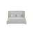 Upholstered Bed with English Knotty Oak Inspired Frame