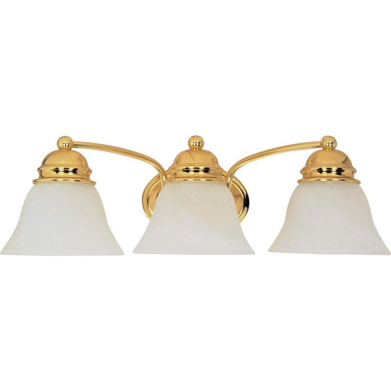 Charmaine 3 - Light Dimmable Vanity Light, 100 Watt, Polished Brass