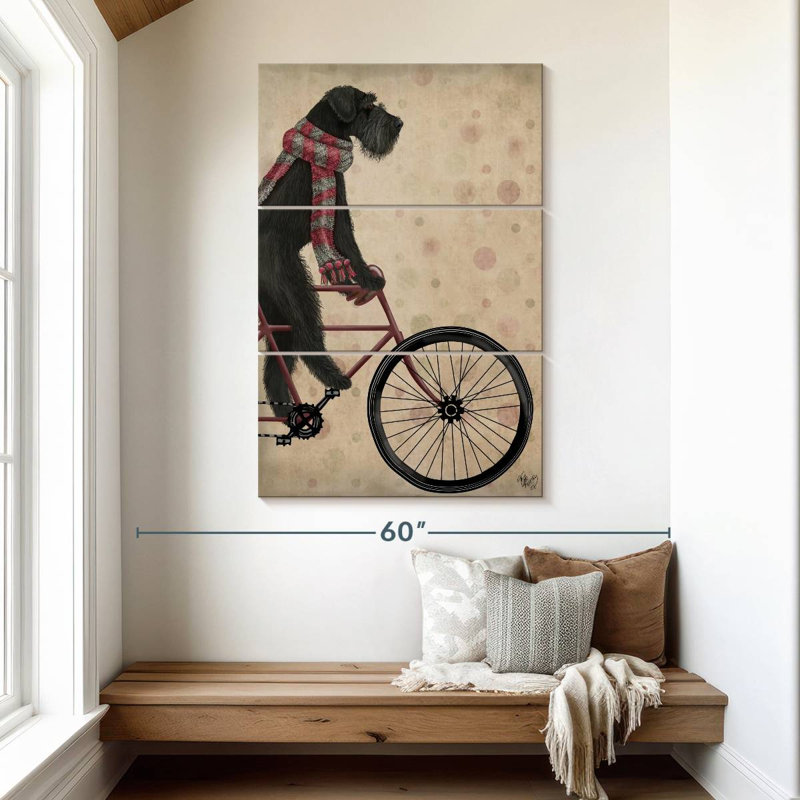 Schnauzer à vélo noir, H 50 po x l 32 po