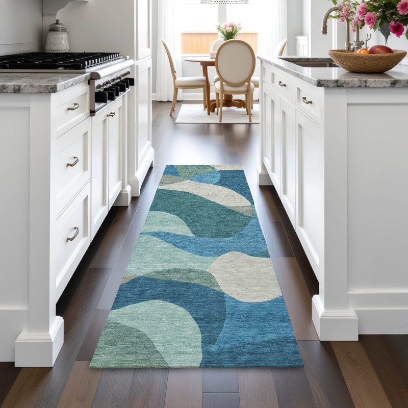 Machine Washable Indoor/Outdoor Jacinto ACN2141 Abstract Rug, Runner 2'3" x 7'6"