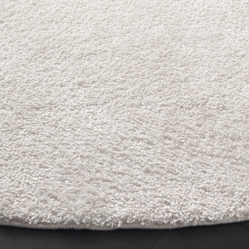 Tapis ivoire à poils longs Penelope 540, Rond 6 pi 7 po