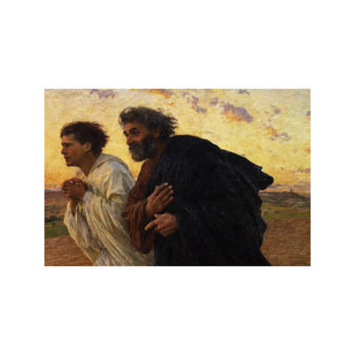 The Disciples Peter And John Running To The Sepulchre On The Morning Of The Resurrection, C.1898 by Eugene Burnand - Wrapped Canvas Painting