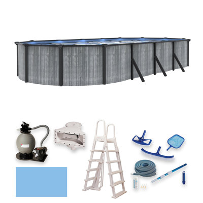 San Pedro Oval 52-in Deep Above Ground Steel Wall Swimming Pool Package