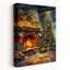 Cozy Holiday Fireplace Peaceful Abstract Contemporary Christmas Tree Winter Art mural-129144136