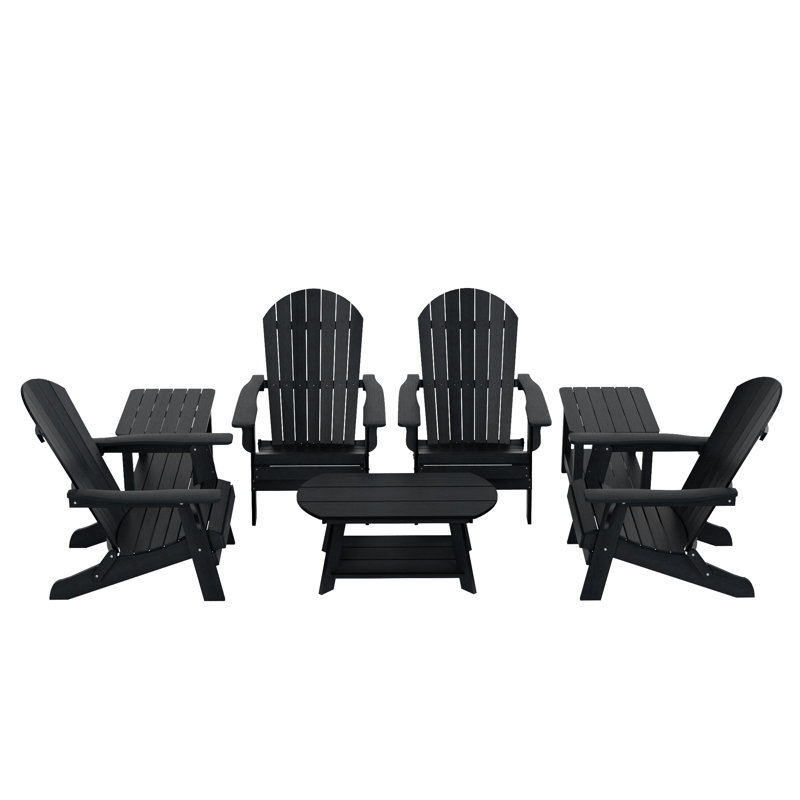 Arrlo 4 - Person Patio Conversation Set, Black