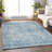 Machine Washable Indoor/Outdoor Xhevrie Blue Rug-1887375722