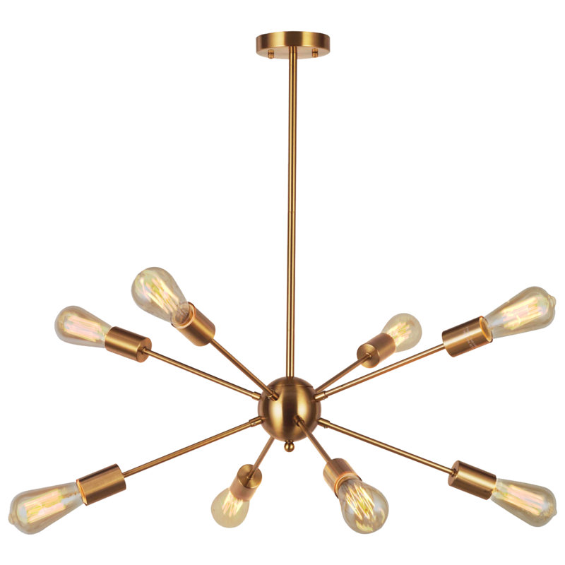 Lustre sphérique 8 lumières Spoutnik, Laiton brossé
