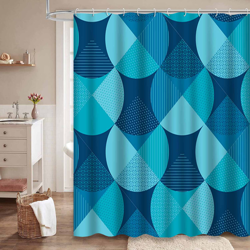 Rideau de douche Patchwork Waves, L 72 po x l 78 po