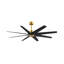 Ariella - Eight Blade Ceiling Fan - Brushed Brass Finish - Matte Black Blades-1855432166-1855432140