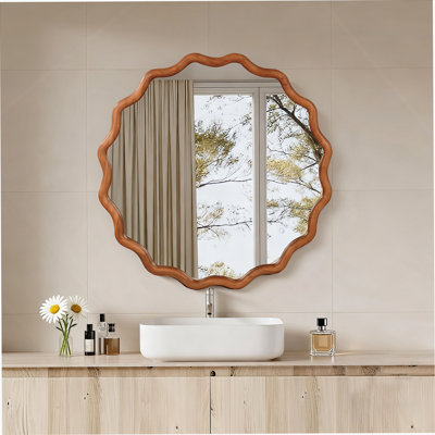 Miroir d'appoint à cadre en bois pour chambre à coucher, salle de bain, salon, entrée