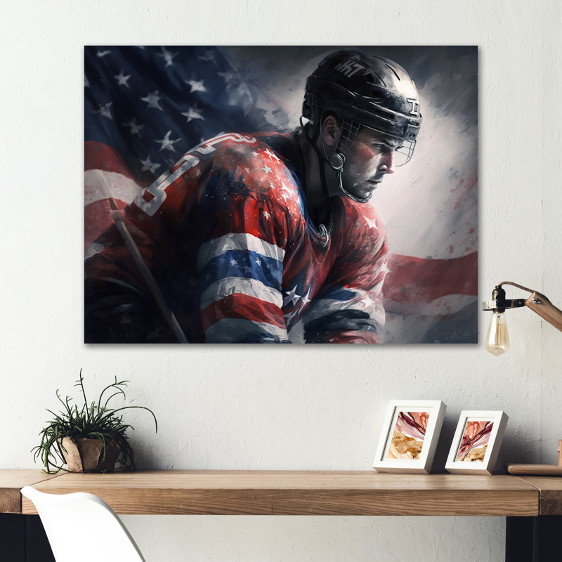 «Hockey Player On Break III», impression sur toile, H 30 po x l 40 po x P 1,5 po, Toile tendue