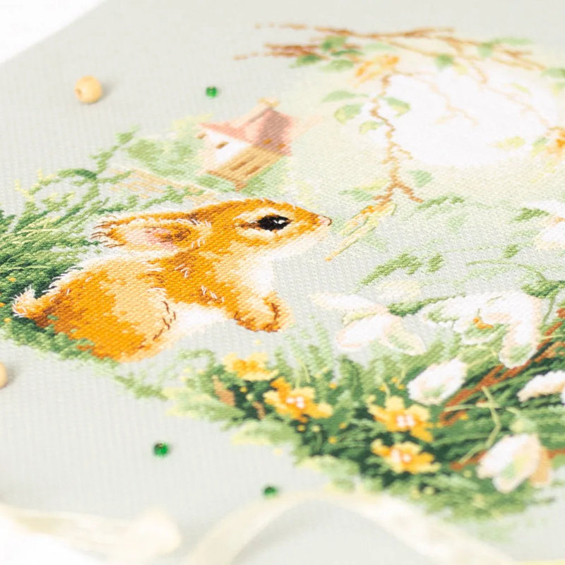  Ensemble de point de croix compté, Meadow Stories. Lapin 510-355