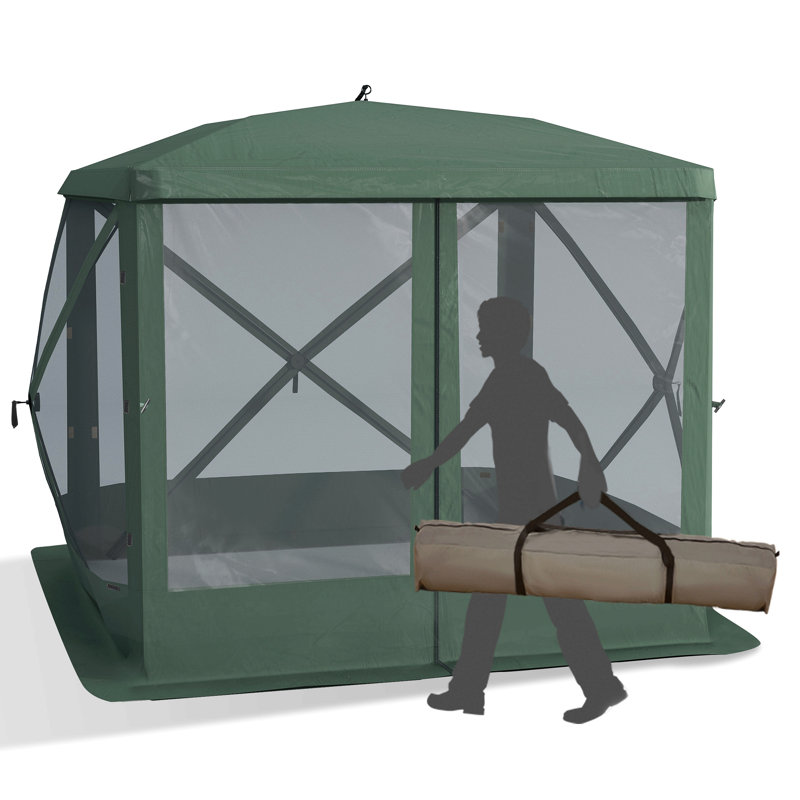 Outsunny Pop Up Camping Canopy Gazebo Screen Shelter Tent With Single Person Easy Set-Up, Ventilating Mesh, Portable Carry Bag For Outdoor Camping Party Event