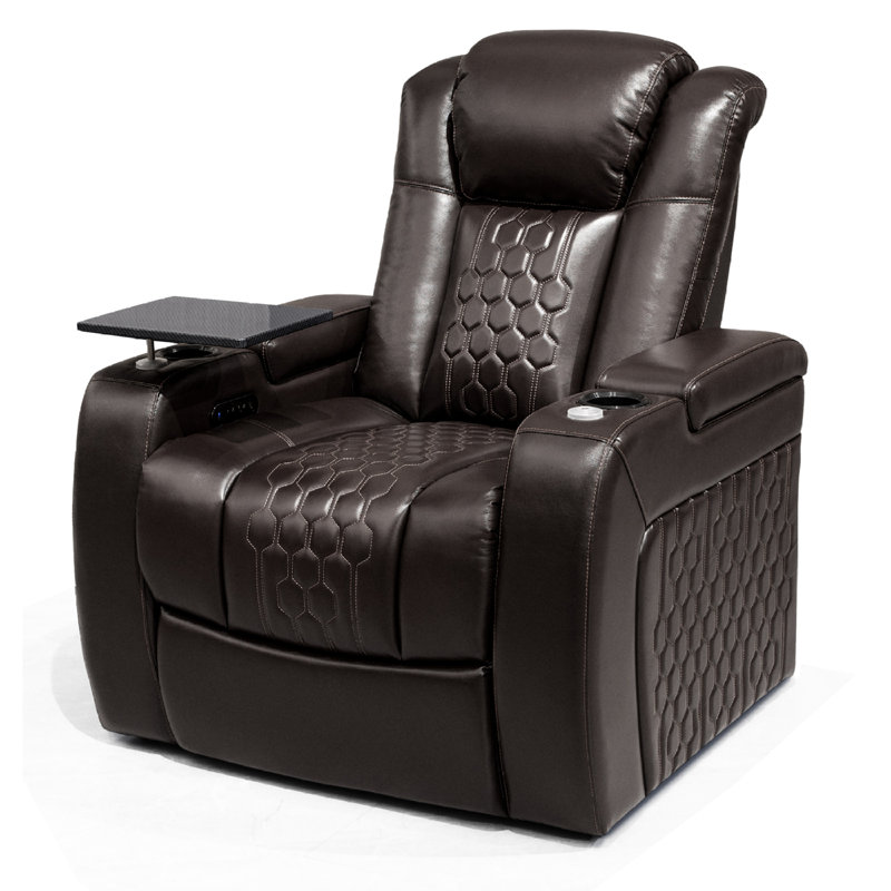 Premium Power Recliner With Top-grain Leather, Adjustable Features, For Home Entertainment