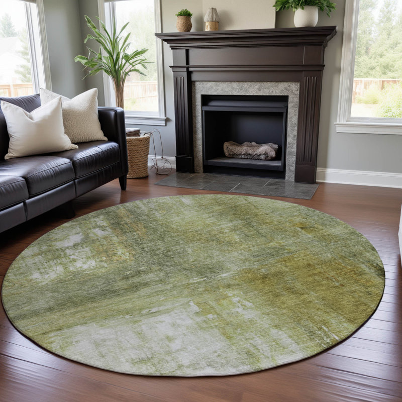 Premium Machine Washable Katelyn AMF1095 Modern Rug, Round 8'