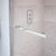 Porte de baignoire à dérivation de 56 mm x 56 po x 59 po x 59 po Duel pour installation en alcôve avec verre transparent en chrome et blanc mat-123524295
