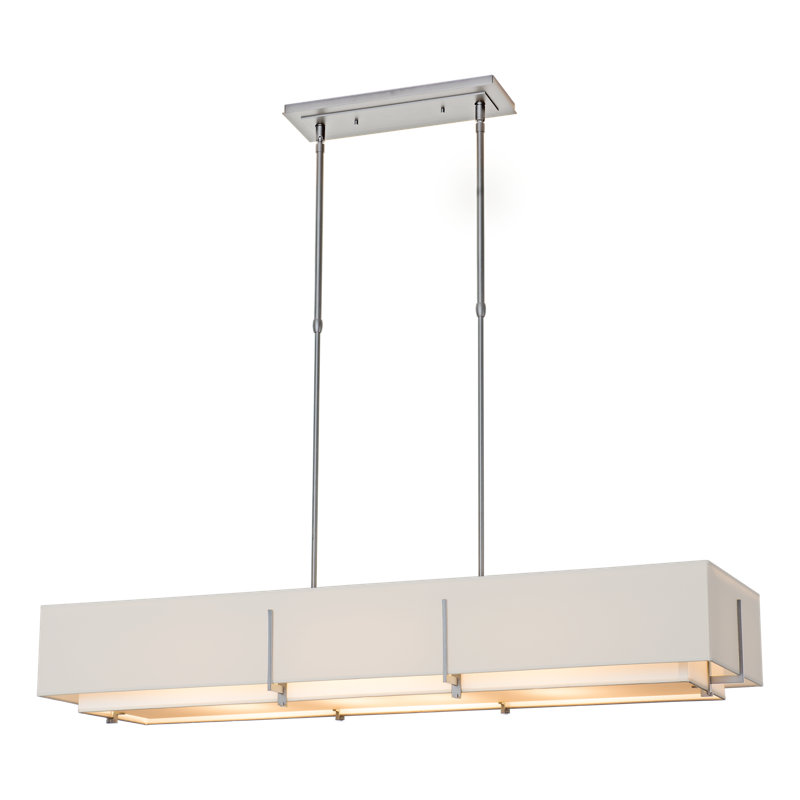 Exos 4 - Light Unique/Statement Linear Pendant, Flax Shade, Vintage Platinum