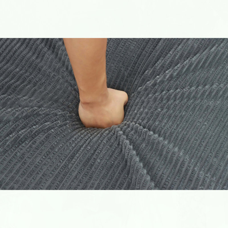 Repose-pieds modulaire sans assemblage et velours côtelé moelleux