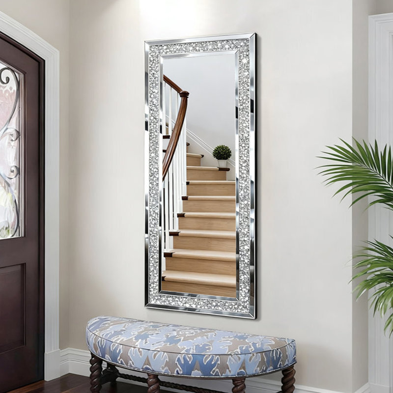 Rectangle Beveled Glass Framed Full Length Mirror Bathroom Vanity Mirror Decorative Wall Accent Mirror, No