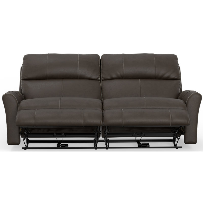 Canapé inclinable électrique en cuir fleur Seibert, Brun