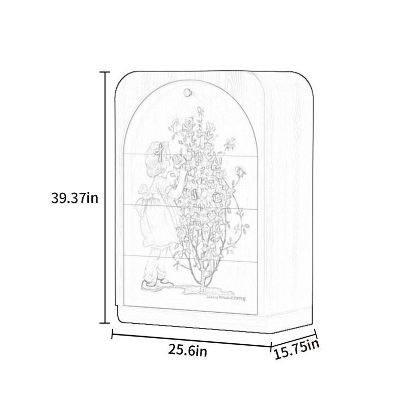 Three-Drawer Single-Door Accent Cabinet