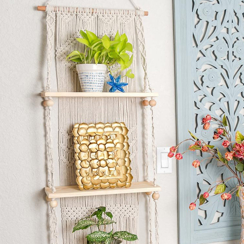 Dakota Fields Wall Hanging Shelf,3 Tier Wall Plant Hanger Shelves