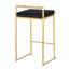 Ensemble de 3 tabourets de comptoir 26 po en métal doré avec coussin noir 26 po-1923788384-1923788391