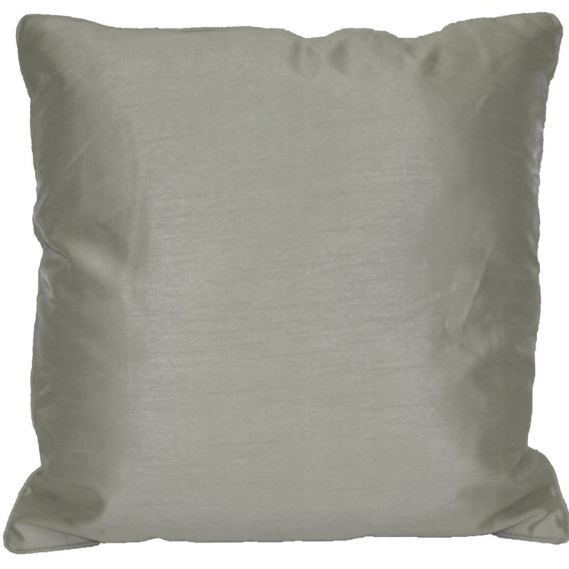 Faux Silk Throw Pillow, Metallic Gray, 18" x 18", Square