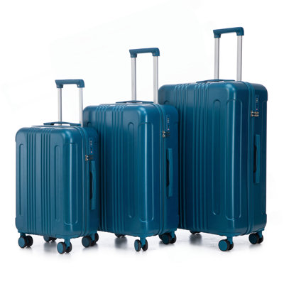 20"/24"/28" 3 Pcs/Set In ABS Spinner Wheel Luggage, Carry On Suitcase, Matching Color, TSA Combination Lock