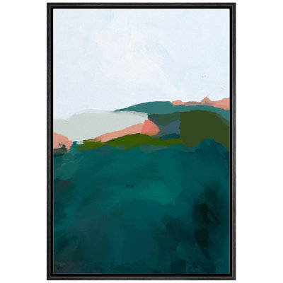 Abstrait abstrait coloré, IDÉE4WALL, reproduction d'art sur toile encadrée, aquarelle pastel, paysage de montagne, abstrait, nature, illustrations, art moderne, bohème décoratif coloré pour le salon, la chambre à coucher, le bureau