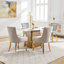 American Design de 2 chaises de salle à manger en chenille beige, rembourrées de tissu de teinture et grattoir 2, garniture de rivets texturés-184580475