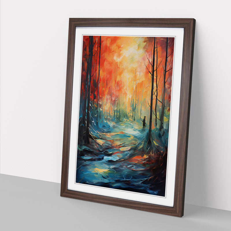 Forest Expressionism Art - Framed Print, Walnut Framed, 34cm H x 25cm W