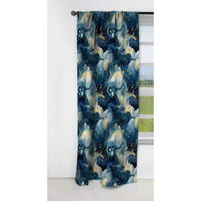 Rideau occultant en marbre blanc Cosmic Marble Elegant Whirls I - Abstract