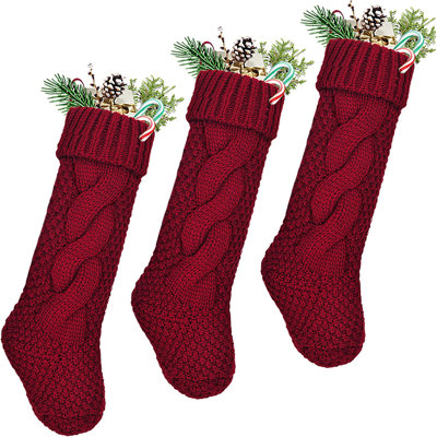 Bas de Noël rustique tricoté