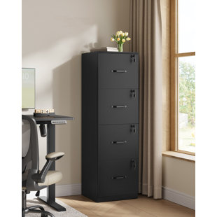 File Cabinet, Filing Cabinet For Home Office, Printer Stand, With 4 Lockable Drawers, Adjustable Hanging Rails, For A4 And Letter-Size Files