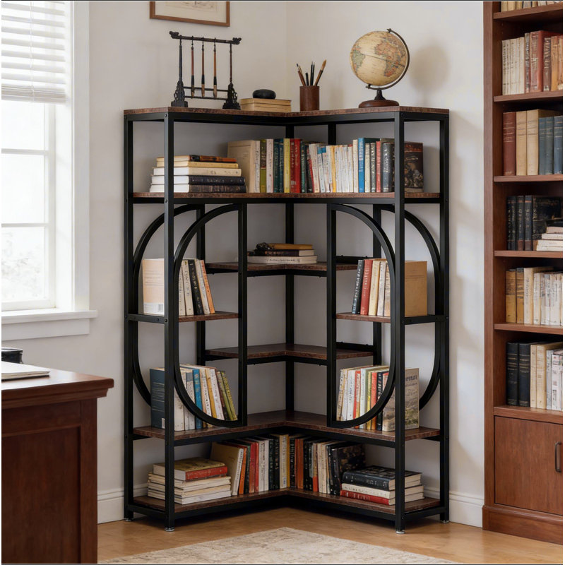 Présentoir de style industriel, bibliothèque, bibliothèque d'angle