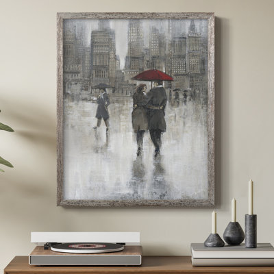 Rain in The City II Framed Print - Solid Wood
