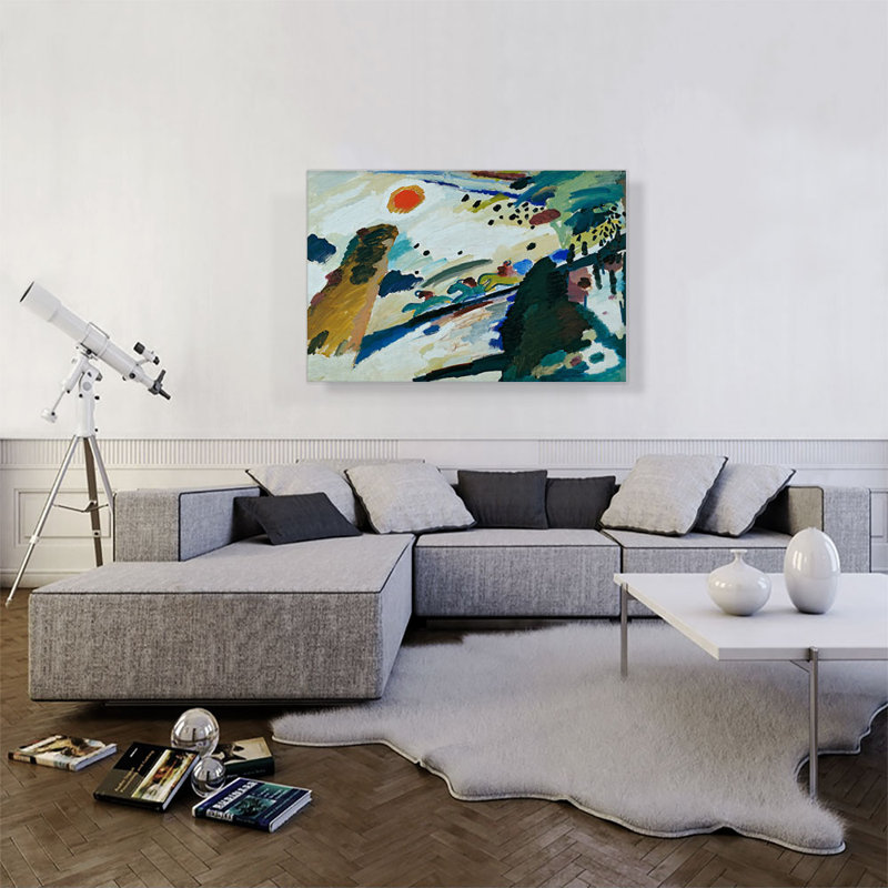 "Paysage romantique" par Wassily Kandinsky, reproduction d'art sur toile tendue, H 26 po x l 40 po x P 0,75 po