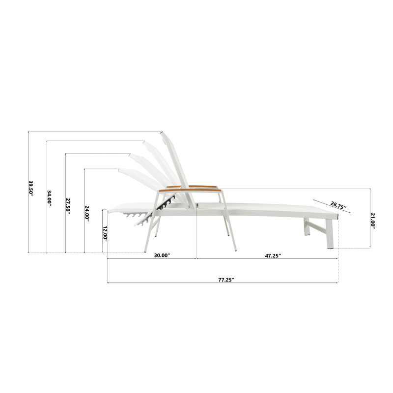 Yasmina Outdoor Metal Chaise Lounge Set, White, 4