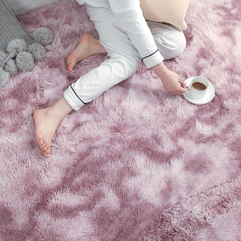 Faux Fur Striped Indoor Rug, Rectangle 6' x 9'