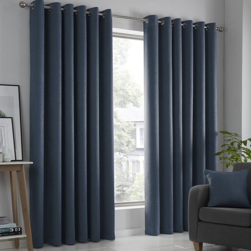 Room Darkening Curtain Pair, Width 117 x Drop 229 cm, Navy