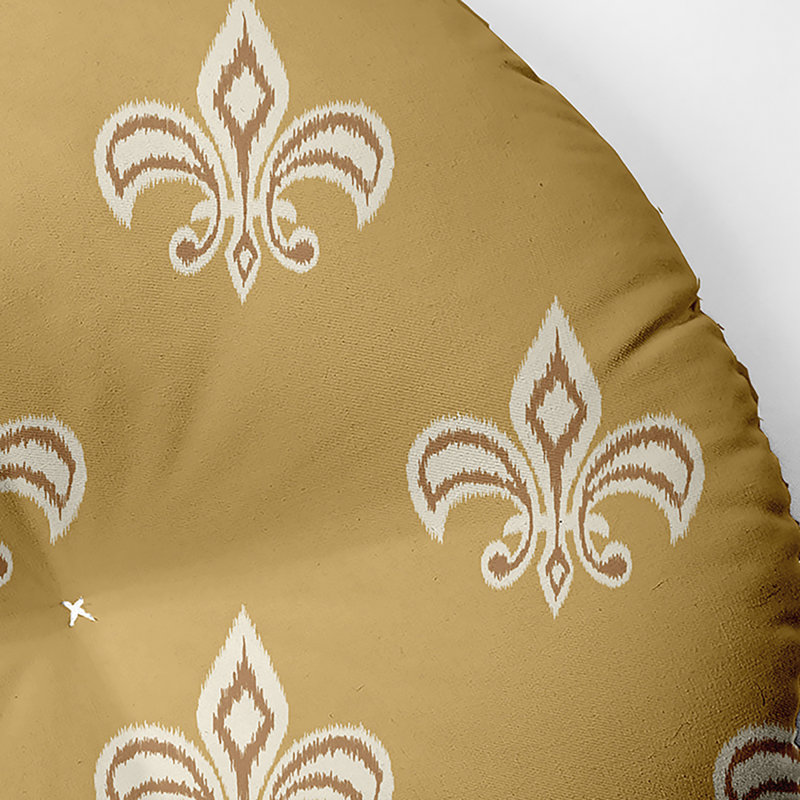 Coussin 318_Fleur De Lis Design, 30 po x 30 po, Jaune