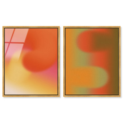 Ensemble de décorations murales modernes, impression sur acrylique encadrée rebondissant par Art Remedy, cadre doré, 24 x 30