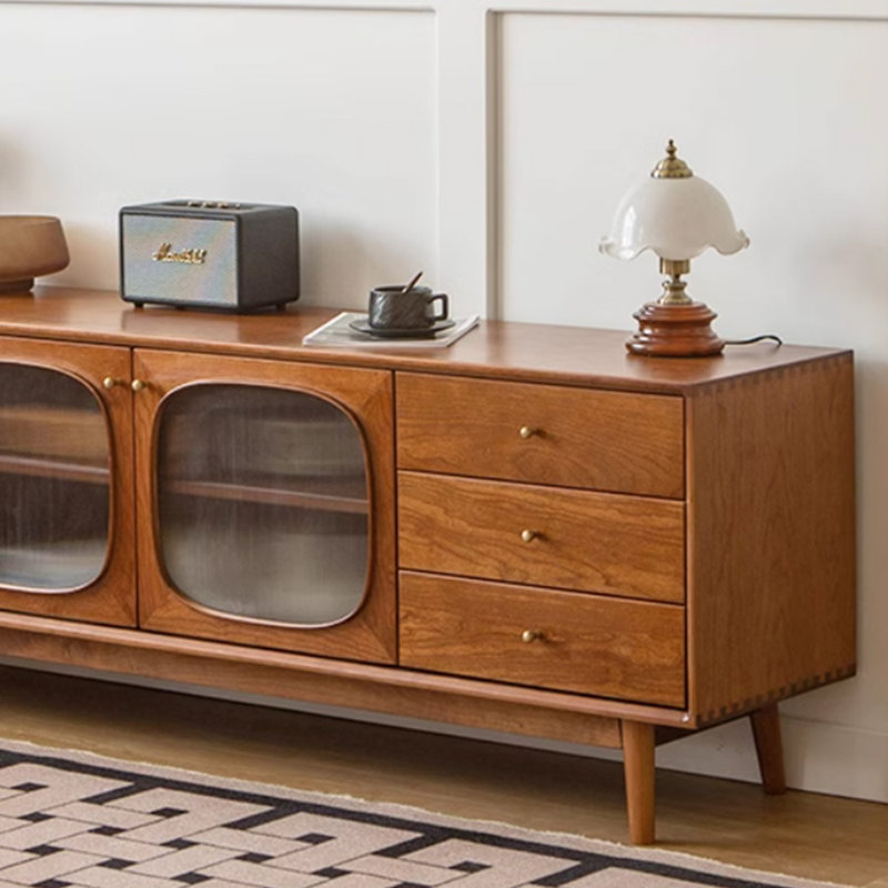 Retro style solid wood design sense TV cabinet