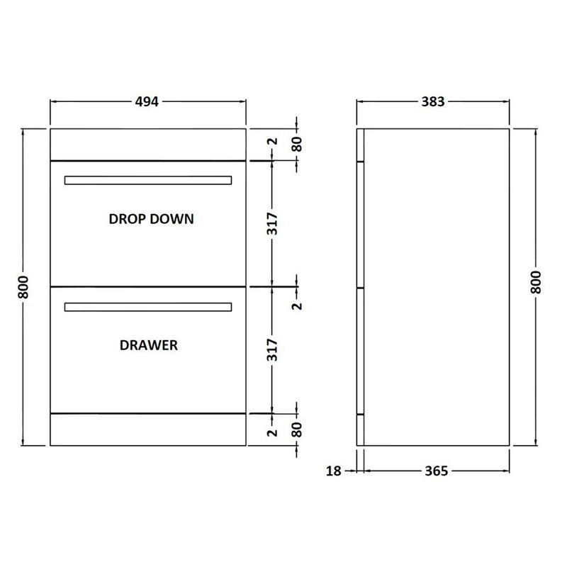 505mm Vanity Unit with Storage Cabinet