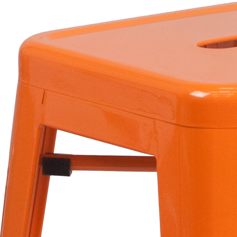 Tabouret Nieva, Rouge-orange, Tabouret de comptoir (siège d’une hauteur de 24, 1