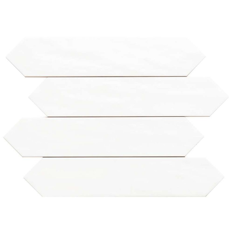 Tribeca-Talavera Picket 2.6"x13" Handmade Ceramic Tile Trim, White