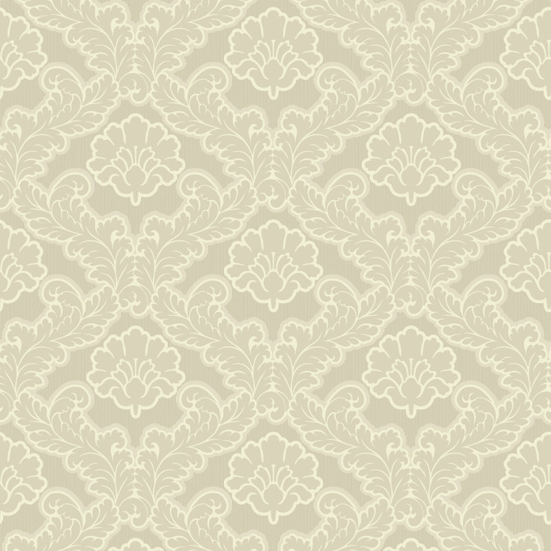 Drawing Room Leaf - Platinum Wallpaper, Self-adhesive, Linen