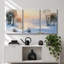 Hiver, paysage de rivière avec des arbres recouverts de neige, images de salon, estampe numérique 3 pièces, 24 po x 36 po x 3 pièces-133895602-133895603