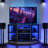 Kaitee 47W Corner TV Stand with LED Lights Media Storage for TVs up to 55" -173835902